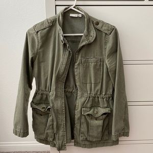 Nordstrom BP olive green utility / chore zipper jacket
